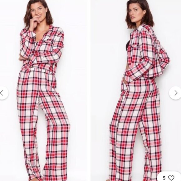 Victoria Secret Plaid Crop to PJ set M - Picture 1 of 7